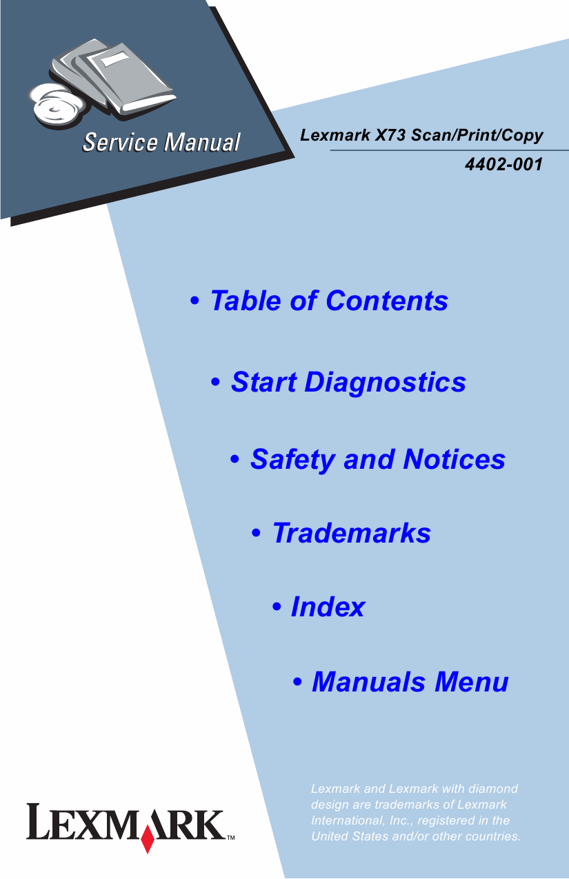 Lexmark X X73 4402 Service Manual-1